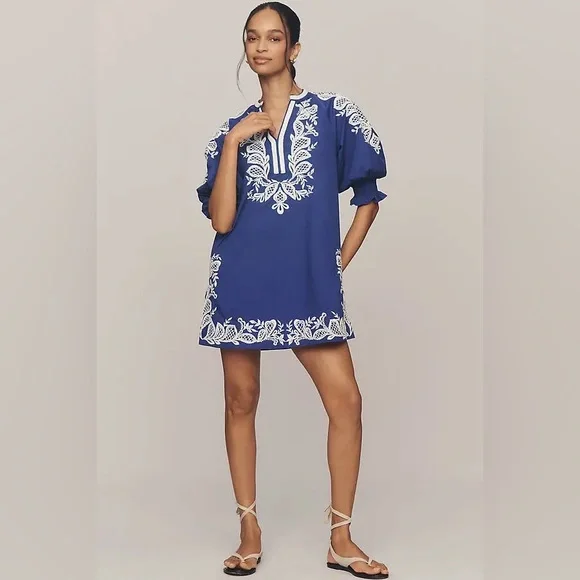 NWT Maeve Multicolor Patchwork Mini Dress - Picture 1 of 5